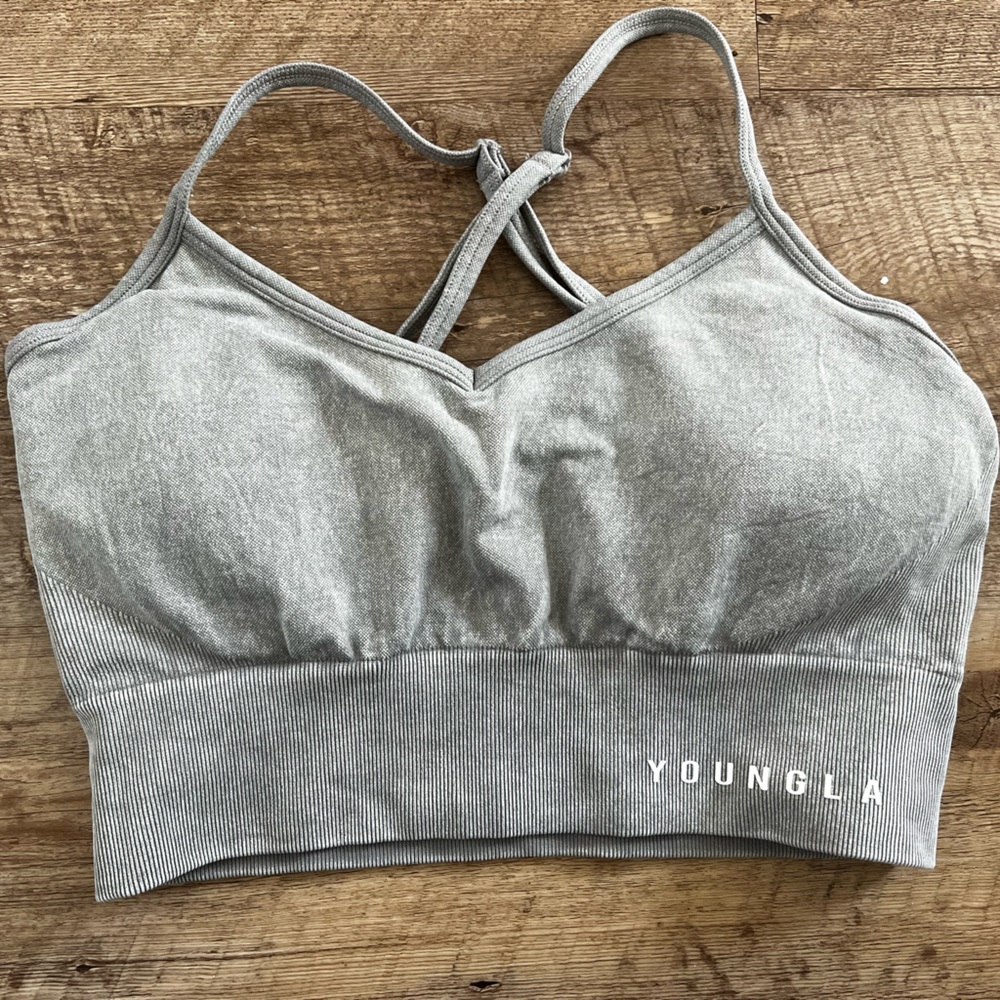 Youngla carbon sports bra, grey, size small